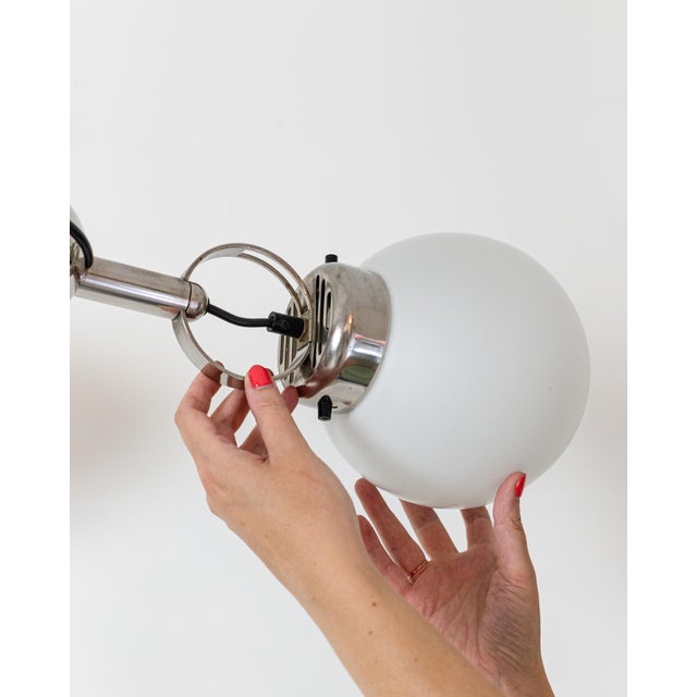 Bauhaus Chrome and Glass Pendant For Sale - Image 3 of 4