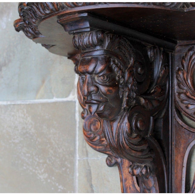 Antique French Oak 19th Century Large Gothic Figural Hand Carved
