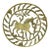 Antique English Brass Trivet with Horse For Sale