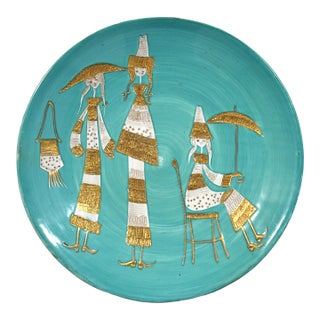 Italian Ceramic Charger Attributed to Fratelli Fanciullacci For Sale