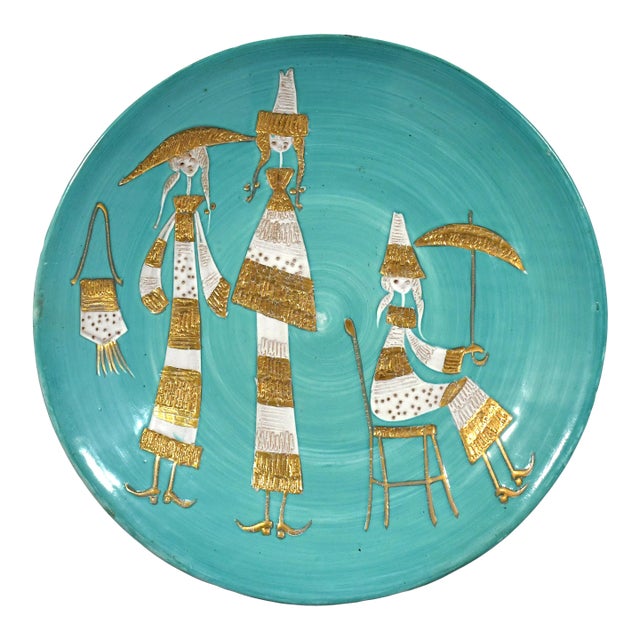 Italian Ceramic Charger Attributed to Fratelli Fanciullacci For Sale