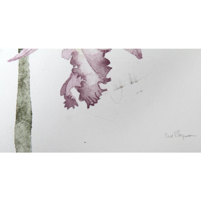 Dark Purple Irises Carl Bergman Swedish (1903–19??) Date: circa 1970 Watercolor on Arches, signed Size: 23 x 31 in. (58.42...