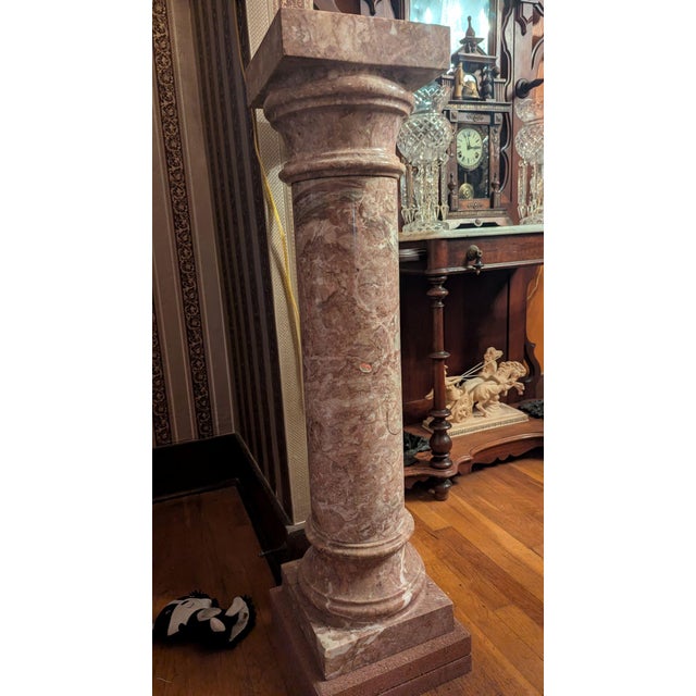 Late 20th Century Italian Marble Column Pedestal Pair For Sale - Image 6 of 12