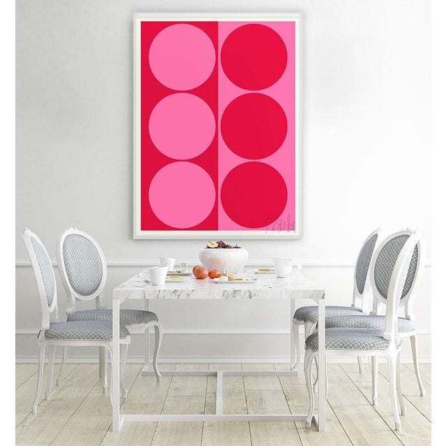 Contemporary Dynamic Pair Bright Pink and Red Fine Art Print 35" X 50" by Liz Roache For Sale - Image 3 of 6