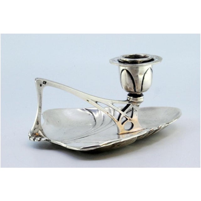 Metal Silver Paddle with Central Embossing and Cut-Out Handle For Sale - Image 7 of 8