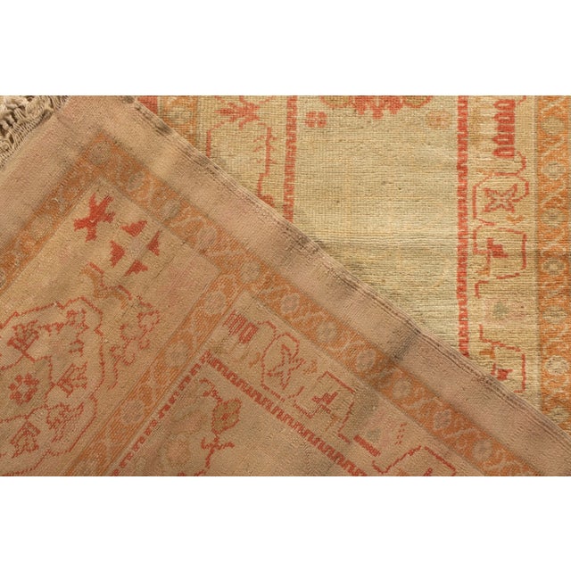 1920s Antique Oushak Rug With Beige Open Field and Floral Patterns, From Rug & Kilim For Sale - Image 5 of 5