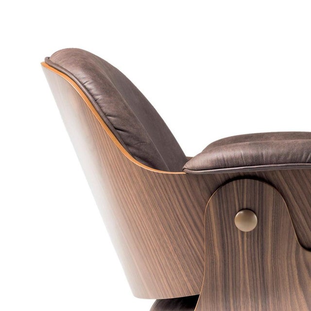 Wood Plywood, Walnut & Leather Low Lounger Armchair by Jaime Hayon For Sale - Image 7 of 16