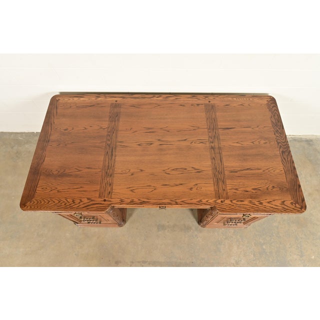 Romweber Viking Oak Executive Desk, Circa 1960s For Sale - Image 9 of 12