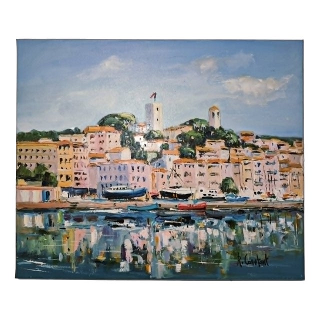 René Constant, Saint-Tropez, The Port, 20th Century, Acrylic Painting on Canvas For Sale