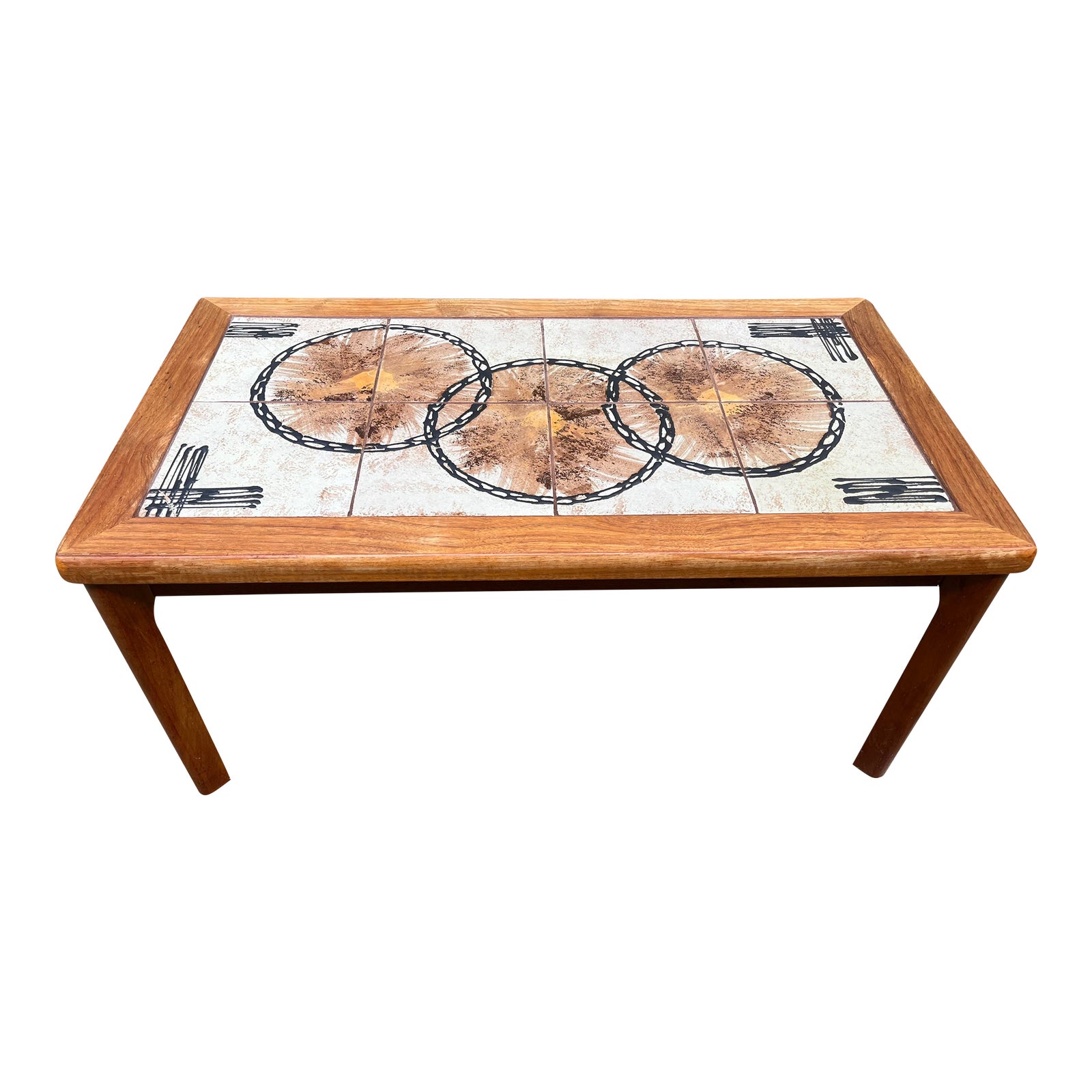 Vintage Danish Mod Tile Coffee Table Poul H. Poulsen for Mobler | Chairish