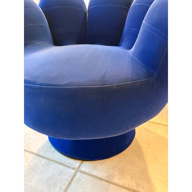 Royal Blue Late 20th Century Royal Blue Pop Art Hand Chair Swivel Lounge Chair in the Manner of Pedro Friedeberg For Sale - Image 8 of 9