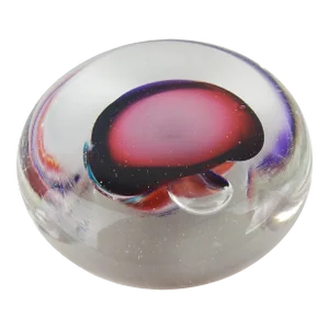 1980s Rollin Karg Art Glass Paper Weight, Signed