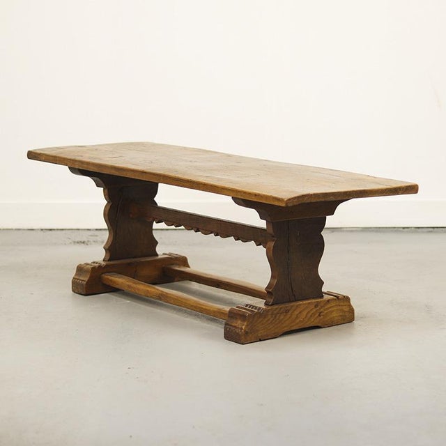 Rustic Farmhouse Refectory Coffee Table in Solid Oak For Sale - Image 11 of 12