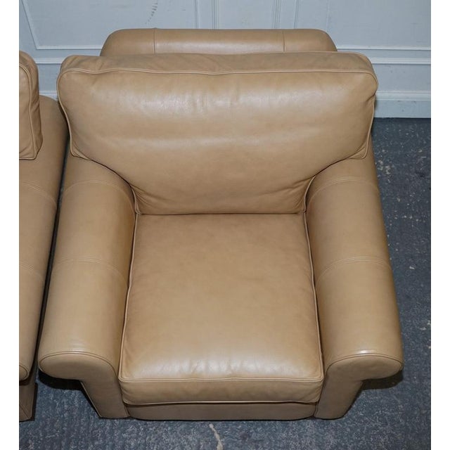 Latte Brown Leather Armchairs from Multiyork England, Set of 2 For Sale - Image 13 of 18