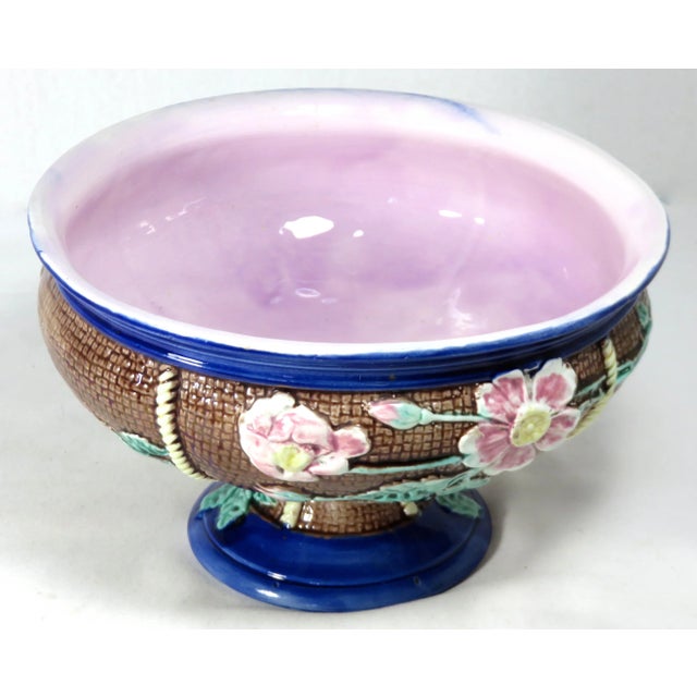 Victorian Antique American Victorian Majolica Serving Bowl Circa 1880s For Sale - Image 3 of 13