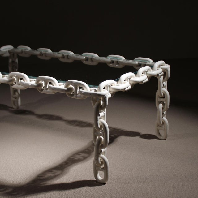 Vintage French Brutalist Chain Link Coffee Table, 1970s For Sale - Image 11 of 17
