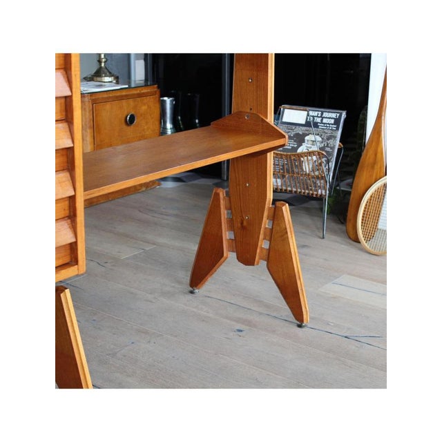 Wood Italian Antonio ​​2-Module Bookcase, 1960s For Sale - Image 7 of 14
