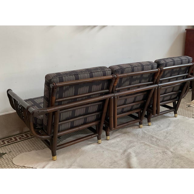 Mid-Century Modern Vintage Rattan Lanai Sofa Attr. To John Eisner for Ficks Reed, Circa 1970 For Sale - Image 3 of 15