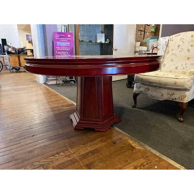 Vintage Solid Rosewood Round Dining Table. Solid wood, Very heavy , Octagonal base Approximate measurements: Height 30”...