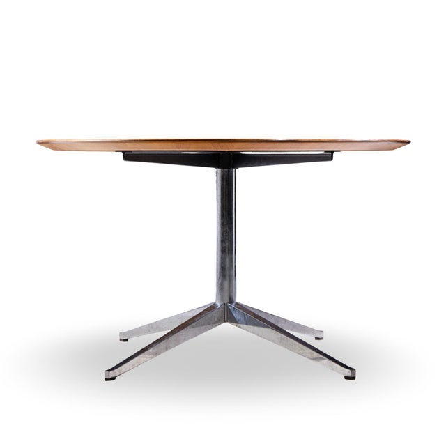 Knoll Florence Knoll Mid Century Oval Top Rosewood and Chrome Dining Table For Sale - Image 4 of 6