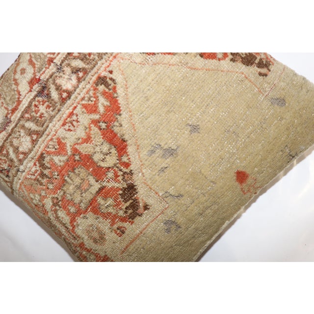 Antique Zabihi Collection Tabriz Rug Non-Insert Pillow For Sale - Image 4 of 4