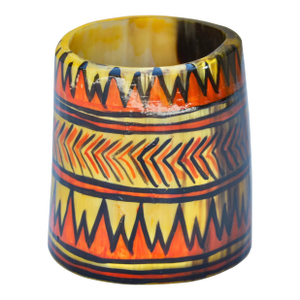 Vintage Handcrafted & Patterned West-African Horn Catchall Accent