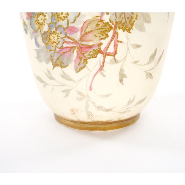 Antique Hand Painted & Gilt Decorated German Porcelain Decorative Vase For Sale - Image 4 of 10