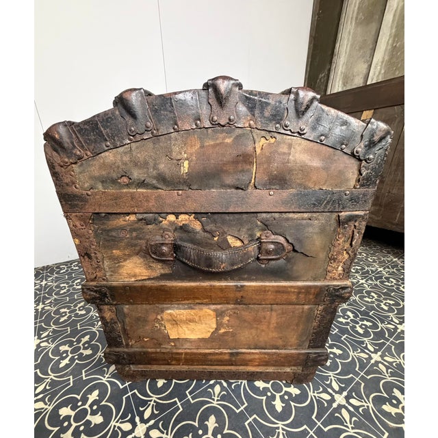 Wood Antique Victorian Dome Trunk, 1800s For Sale - Image 7 of 16