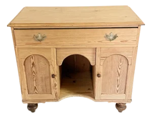 Antique English Pine Sideboard Cabinet Desk