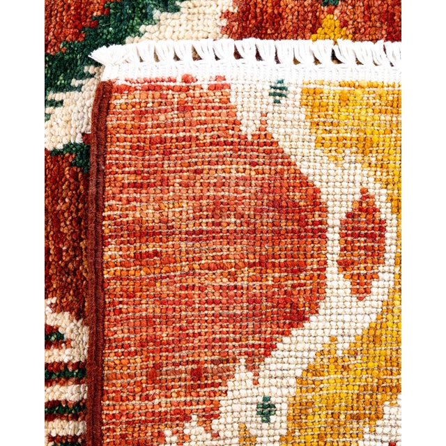 2000 - 2009 Modern, One-of-a-Kind Hand-Knotted Area Rug - Red, 4' 1" x 6' 3" For Sale - Image 5 of 8