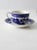 Early 20th Century Vintage Blue Willow Tea Cups & Saucers - Service for 3 For Sale - Image 5 of 12