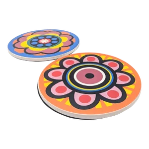 Vintage Ceramic Trivets, a Pair
