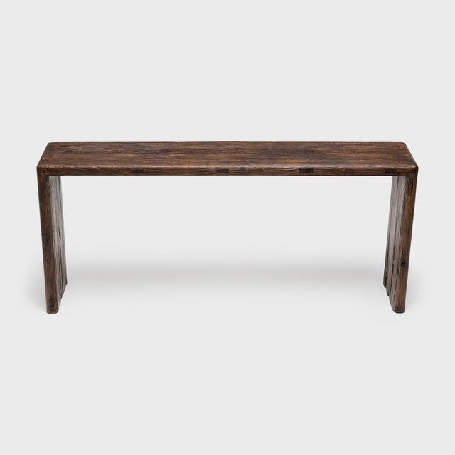 19th Century Chinese Reclaimed Elm Waterfall Table For Sale - Image 4 of 6