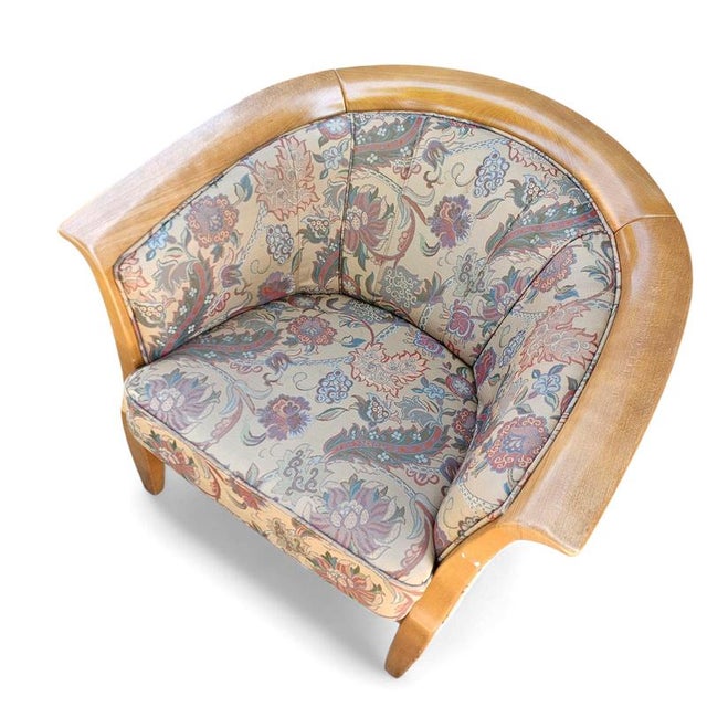 Vintage Chairs with Floral Fabric, 1980s, Set of 2 For Sale - Image 6 of 14