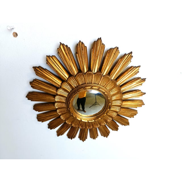 Vintage Gilt Sunburst Mirror, 1960s For Sale - Image 6 of 15
