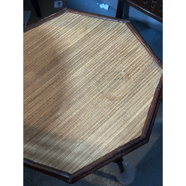 19th Century English Aesthetic Movement Bamboo Side Table, Faux Tortoiseshell Finish For Sale - Image 12 of 12