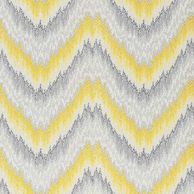 Schumacher Petit Feu Stripes Wallpaper In Cadmium Yellow Grey