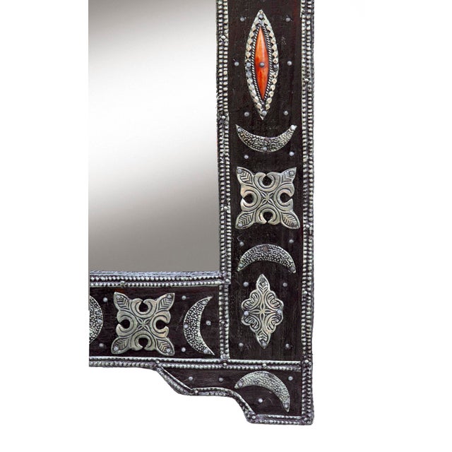 Brown Vintage Handcrafted Moroccan Mirror For Sale - Image 8 of 8