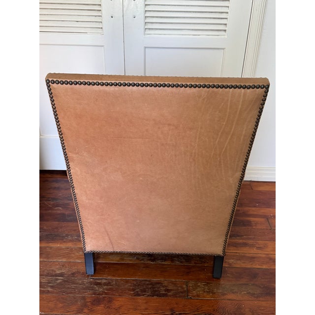Mid-Century Modern Quatrain Reproduction 1940s Leather Chair Owned by Craig Wright and Featured in Architectural Digest For Sale - Image 3 of 11