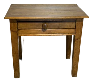Antique Pine Desk Table With One Drawer From England