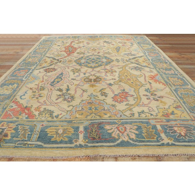 Vintage Gypset Colorful Oushak Rug - 9'00 X 12'02 For Sale - Image 9 of 10