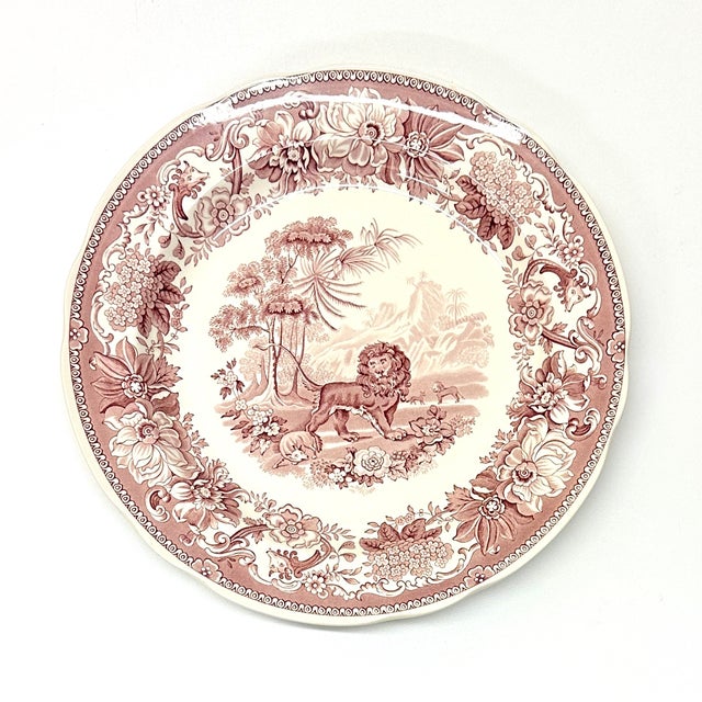Classic Mixed Designs Spode Red & White Dinner Plate Curation - Group of 6 For Sale - Image 9 of 16