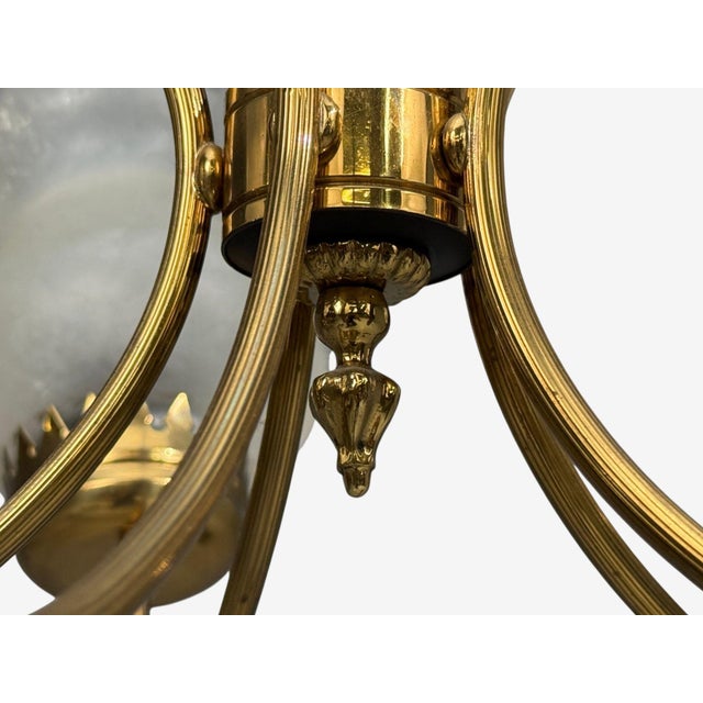 Swedish Modern, Pendant Light, Brass, Glass, Sweden, 1950s For Sale - Image 13 of 15