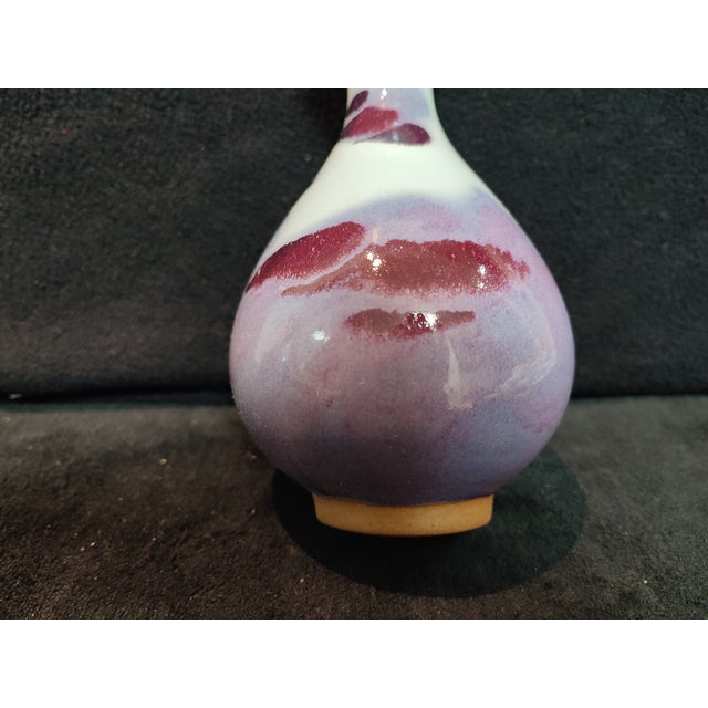 White 1920s A Pari of Chinese Ceramic Vase,Jun Ware Transmutation Glaze Porcelain Yuhuchun Vase For Sale - Image 8 of 11