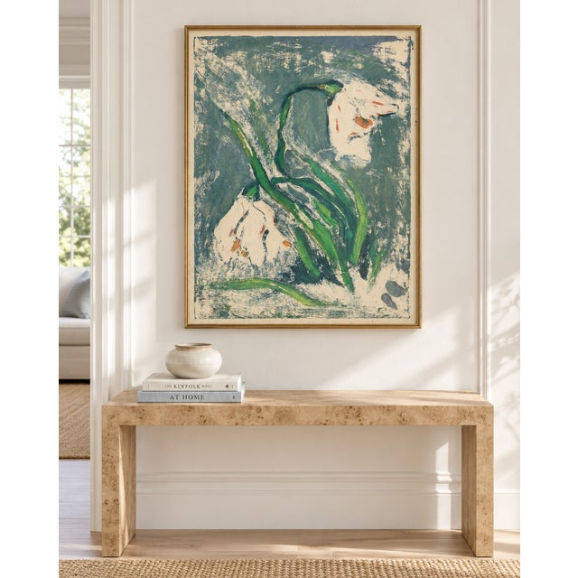 This vintage abstract floral art print by Zolo Palugyay brings expressive modernism and botanical character to a living...