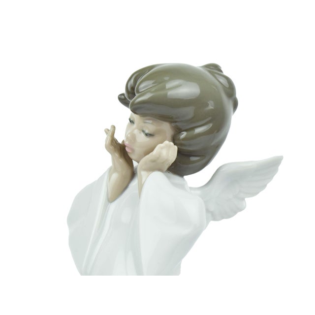 Vintage Handmade Lladró Heavenly Slumber Glazed Porcelain Angel Figurine Spain For Sale - Image 6 of 8