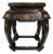 Circa 1920's Antique Chinoiserie Black Lacquer Wood Stool / Side Table For Sale
