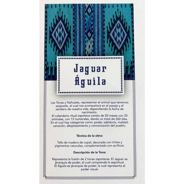 Mexican Jaguar Eagle: Ltd Edition Print of Oaxacan Alebrije Wood Carving in 16x20 Mat For Sale - Image 3 of 3