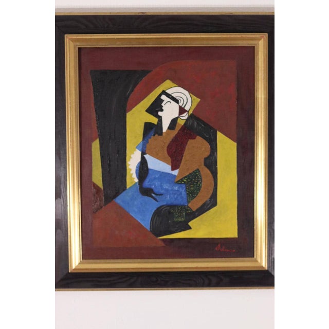 Edwa after Gleizes, Woman with Black Glove, 1960s, Oil on Canvas, Framed For Sale - Image 6 of 15