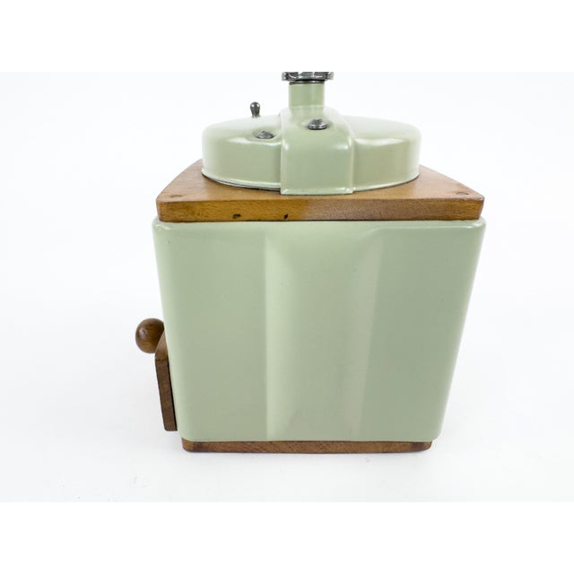 1950s Vintage Peugeot Frères French Coffee Grinder in Sage Green, Mid-20th Century For Sale - Image 5 of 14